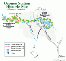 Oconee Station & Station Cove Falls Map
